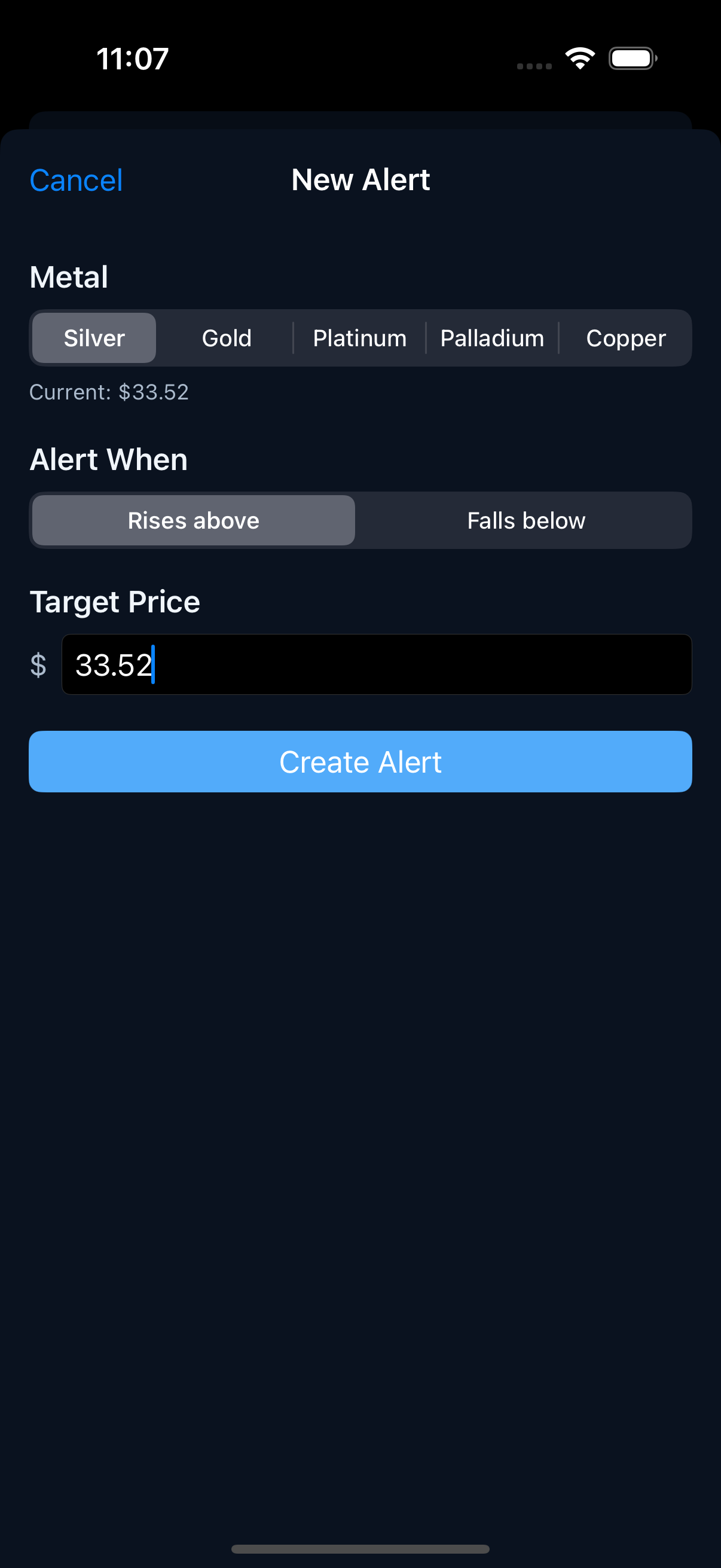 Create alert